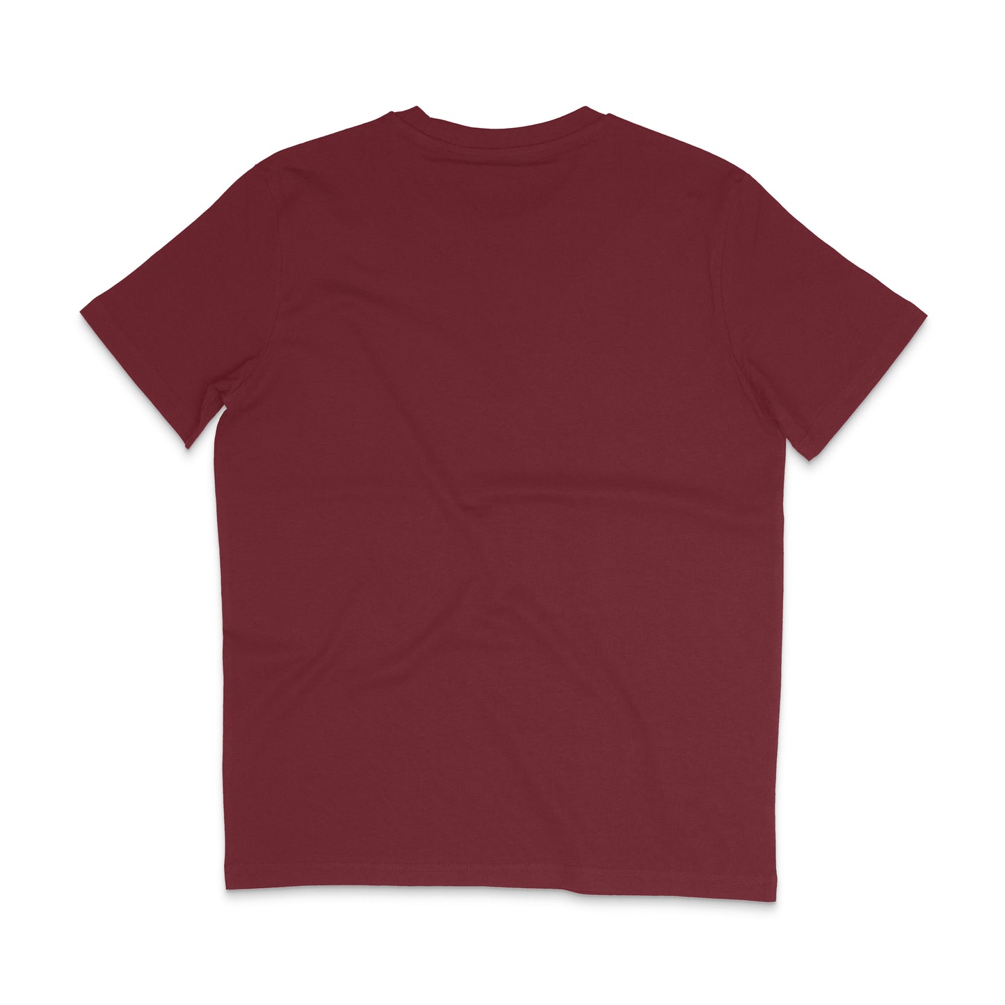 Frontside of a burgundy red t-shirt for bikers