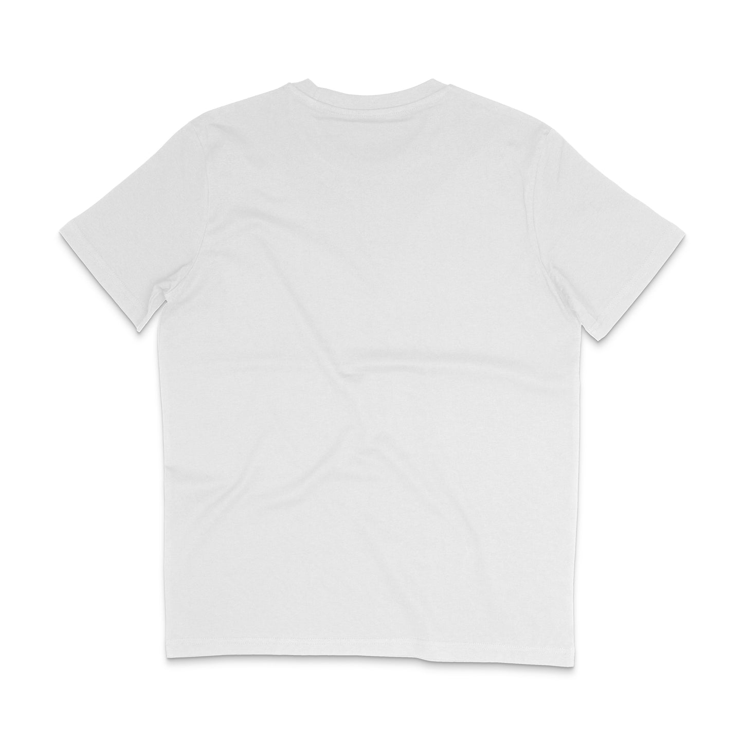 Backside of a white t-shirt for race bikers